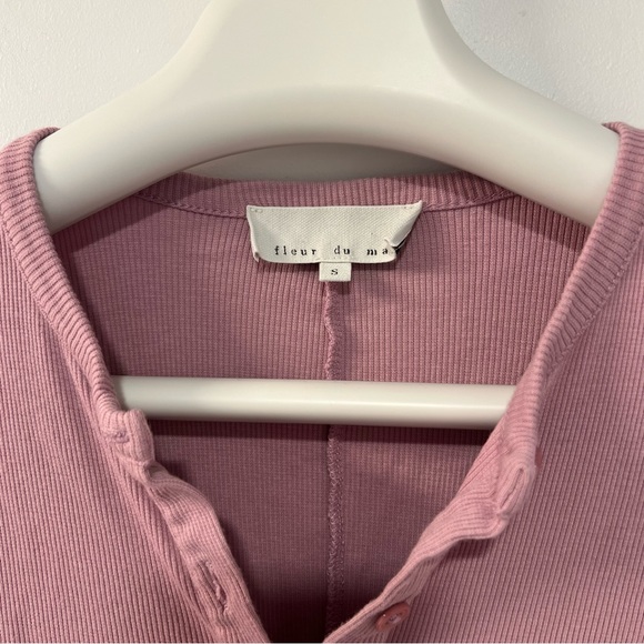 Fleur du Mal Black Henley ribbed bodysuit size S - Picture 10 of 14